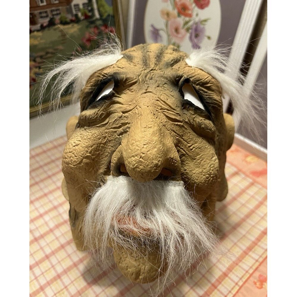Paper Magic Old Man Half Mask Adult 2003 PMG Halloween Troll Geezer Wizard Latex
